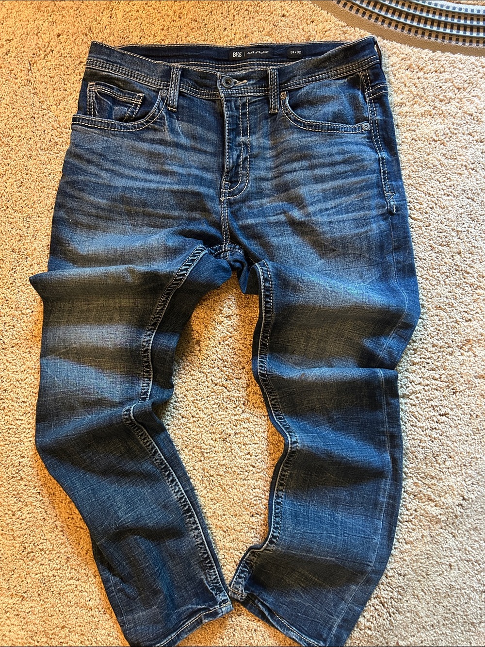 Buckle Men's Dark Blue Straight Jeans